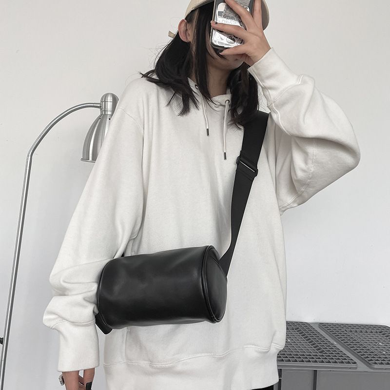 Leather Plain Faux Bag Crossbody