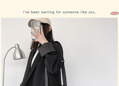 Leather Plain Faux Bag Crossbody