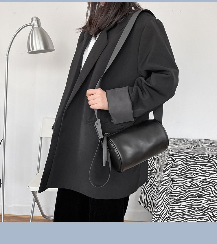 Leather Plain Faux Bag Crossbody