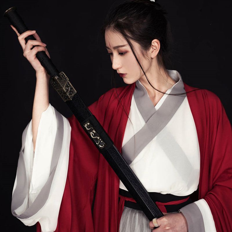 Hanfu Set Of 3 : Red Long