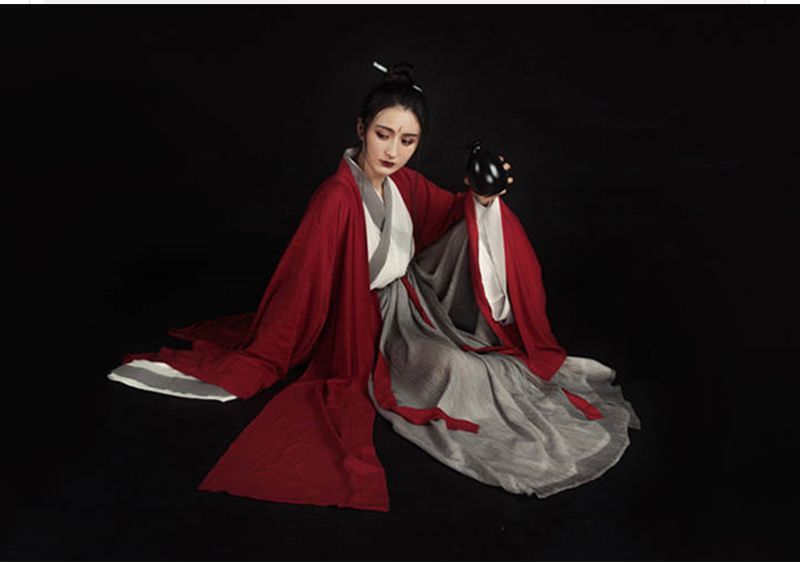 Hanfu Set Of 3 : Red Long