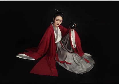 Hanfu Set Of 3 : Red Long