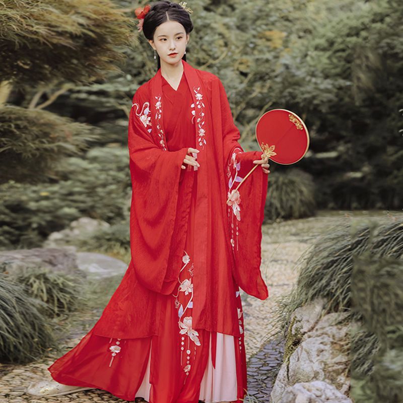 Hanfu Set Of 3 : Embroidered Long