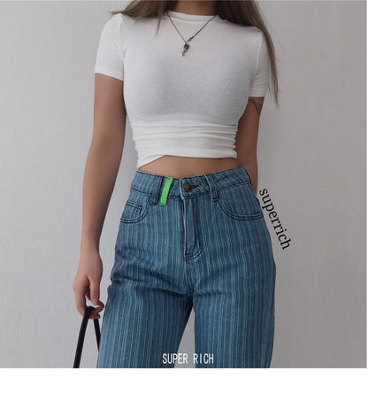 Top Plain Cropped Short-Sleeve