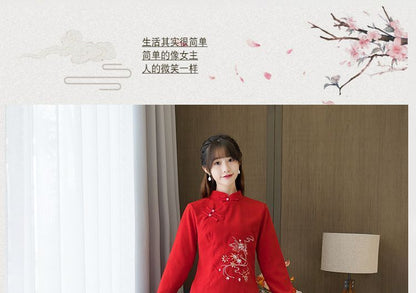 Flower Embroidered Hanfu Blouse