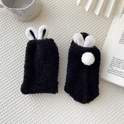 Set of 2: Fluffy Rabbit Ear Socks