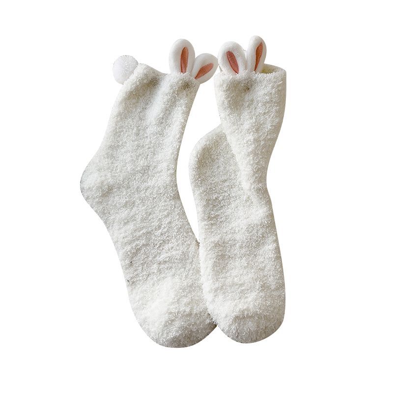 Set of 2: Fluffy Rabbit Ear Socks