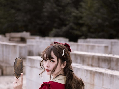 Cross Embroidered Long-Sleeve Lolita Dress