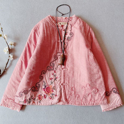 Floral Frog Buttoned Jacket