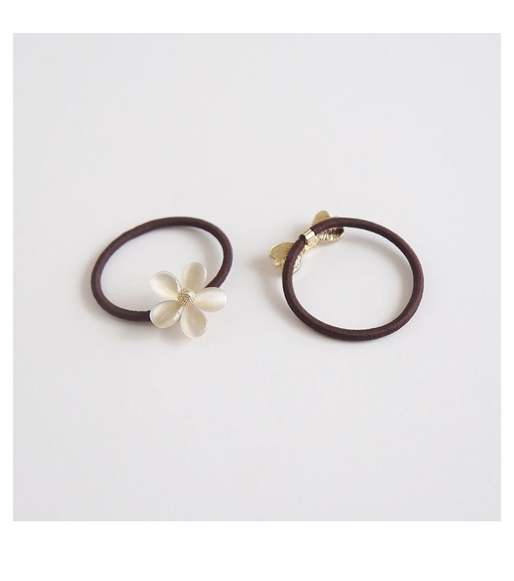 Bow / Flower Faux Cat Eye Stone Hair Tie