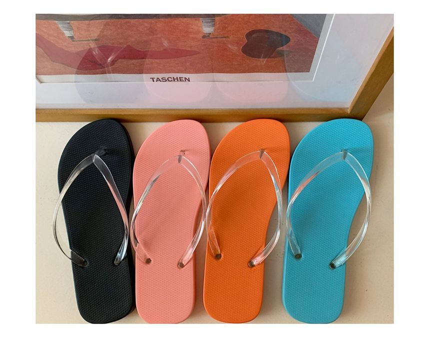 Clear PVC Strap Flip Flops