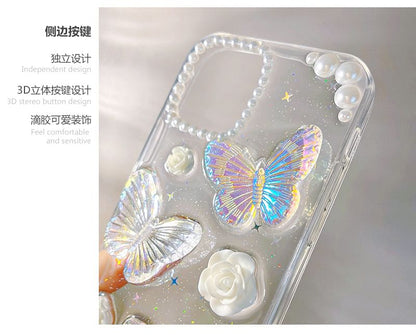 3D Butterfly Transparent Phone Case