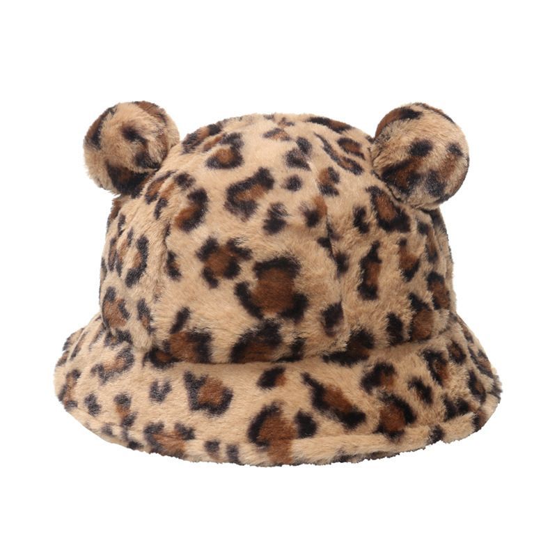 Bucket Hat Shearling Bear Ear Faux