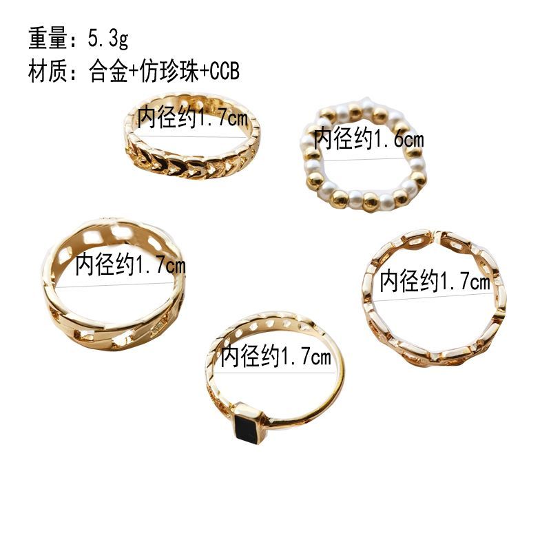 Faux Ring Alloy designs) 5: of (various Pearl / Set