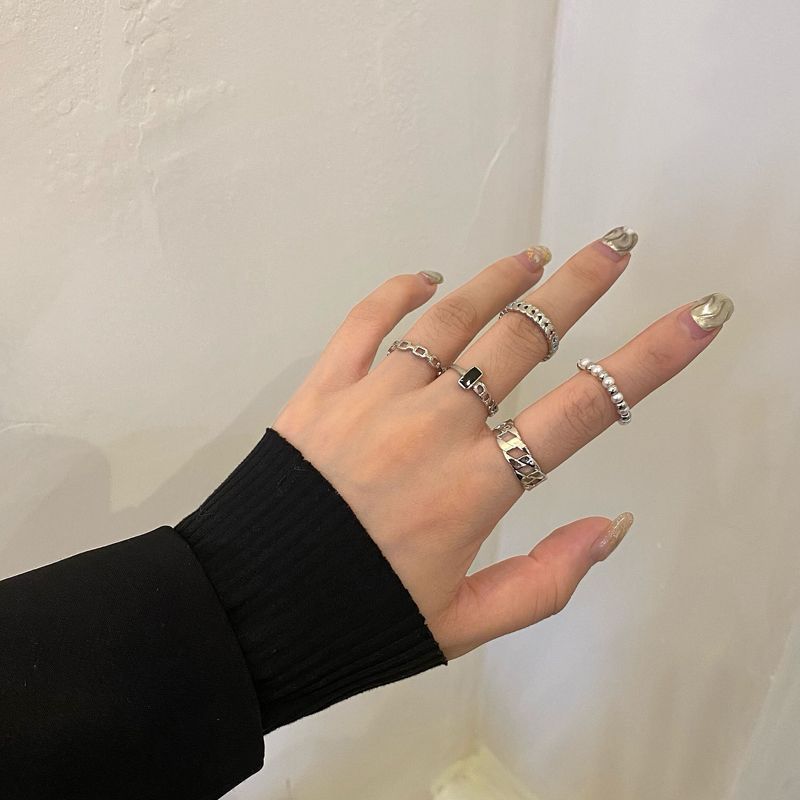 Faux Ring Alloy designs) 5: of (various Pearl / Set