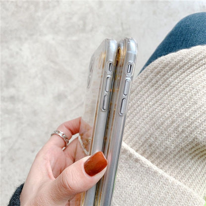 Phone Gold Chinese Leaf Characters Case Transparent