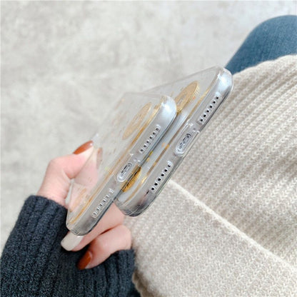 Phone Gold Chinese Leaf Characters Case Transparent