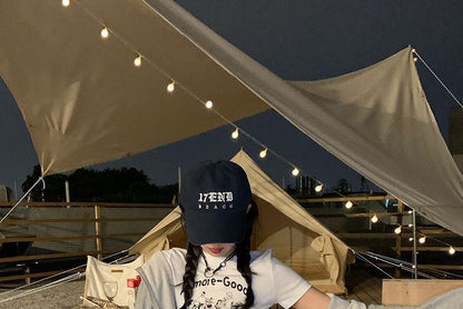 Print Short-Sleeve Cartoon T-Shirt Cropped