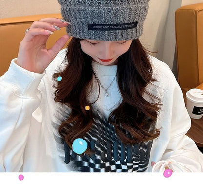 Knit Lettering Beanie Applique