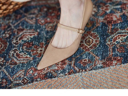 Heel Pointy-Toe Mary Pumps Jane Stiletto