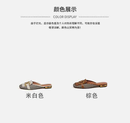 Mules Houndstooth Buckled