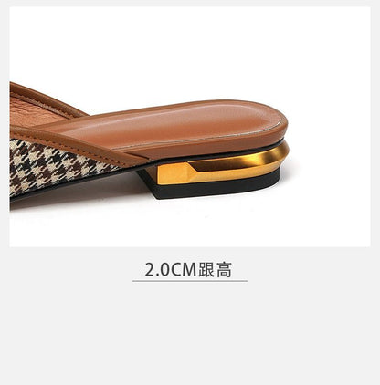 Mules Houndstooth Buckled