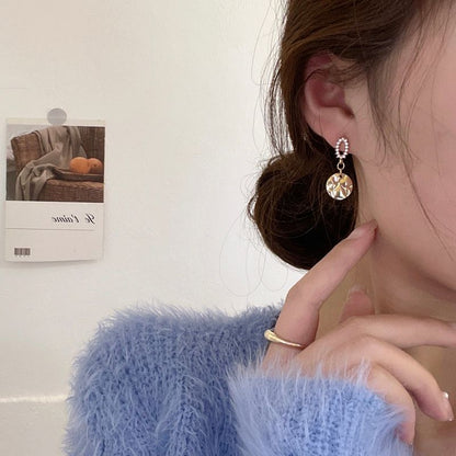 Earring Clip-On Floral / Rhinestone Drop