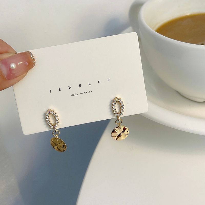 Earring Clip-On Floral / Rhinestone Drop