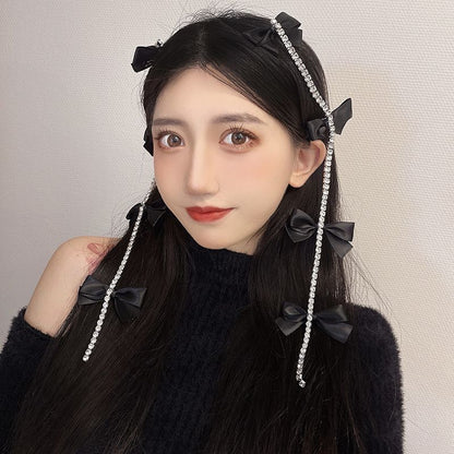 Hair Rhinestone Clip Bow