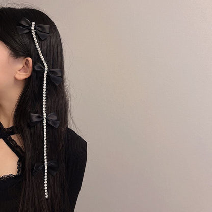 Hair Rhinestone Clip Bow