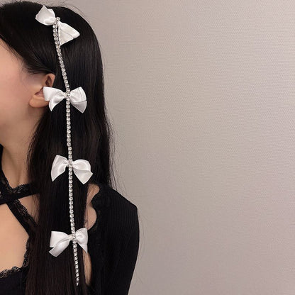 Hair Rhinestone Clip Bow