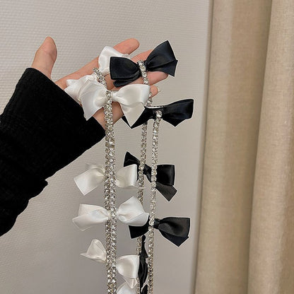 Hair Rhinestone Clip Bow