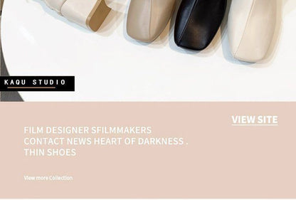 Plain Short Heel Chunky Boots