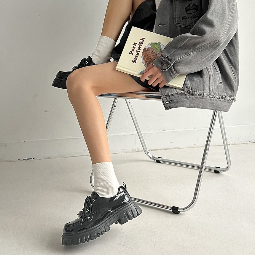 Shoes Lace-Up Platform