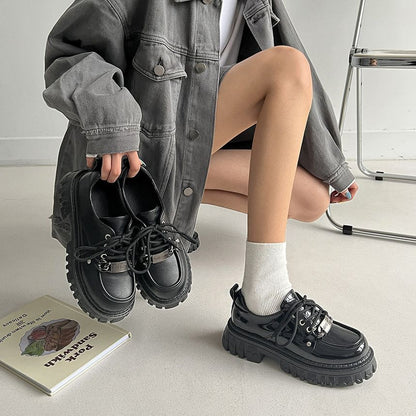 Shoes Lace-Up Platform