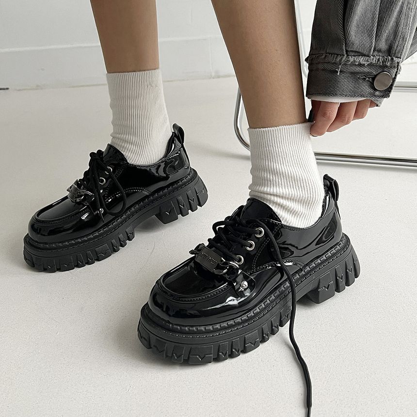 Shoes Lace-Up Platform