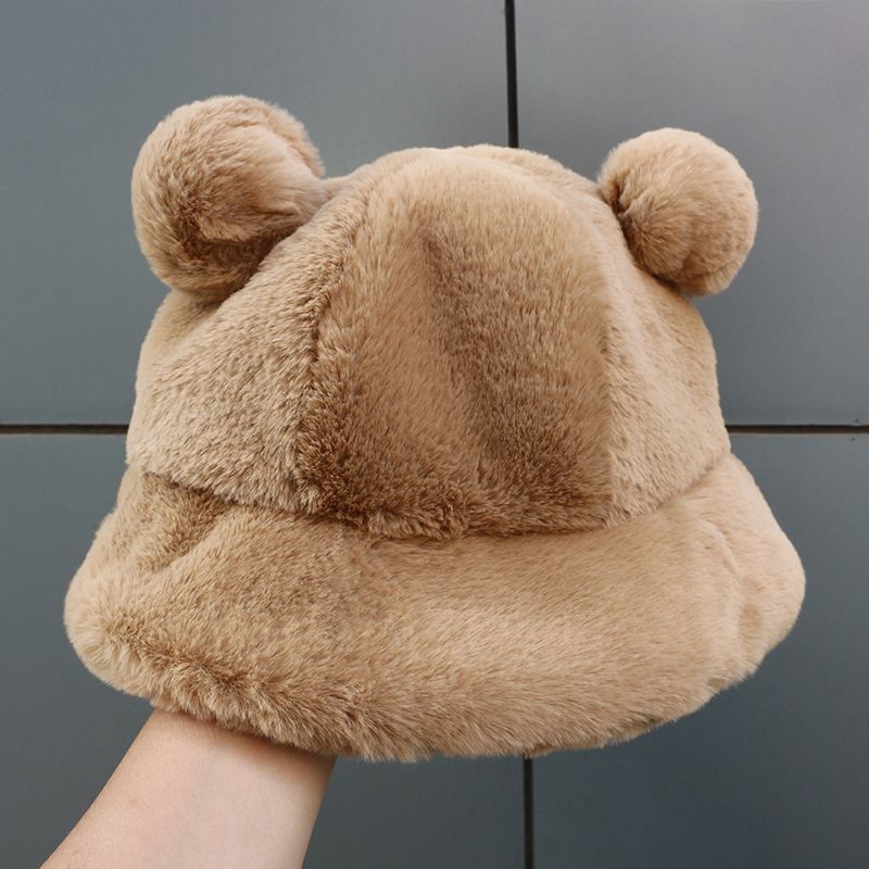 Bear Ear Chenille Bucket Hat