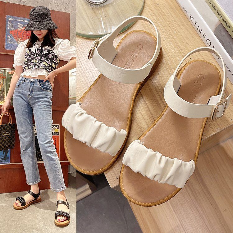 Shirred Sandals