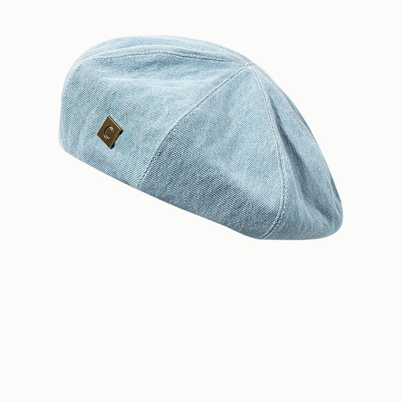 Applique Denim Beret Hat