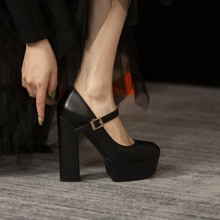 Chunky-Heel Platform Mary Jane Shoes