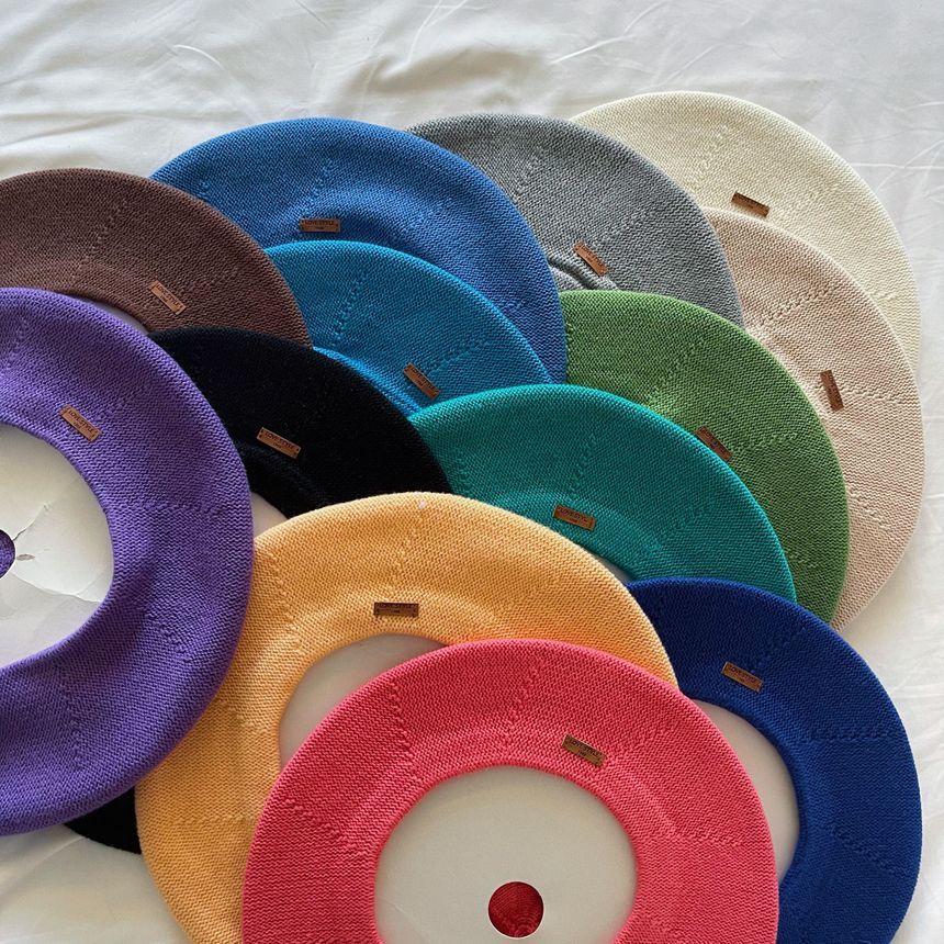 Linen Hat Beret Cotton Plain