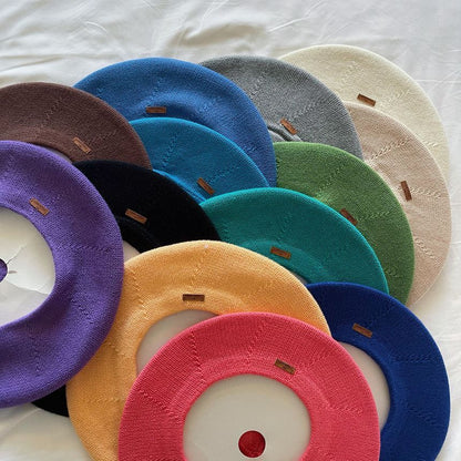 Linen Hat Beret Cotton Plain