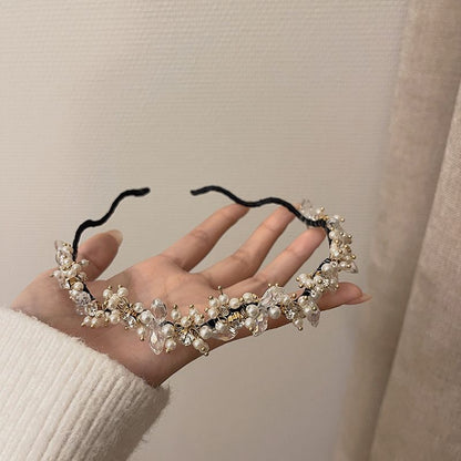 Crystal Pearl Headband Faux