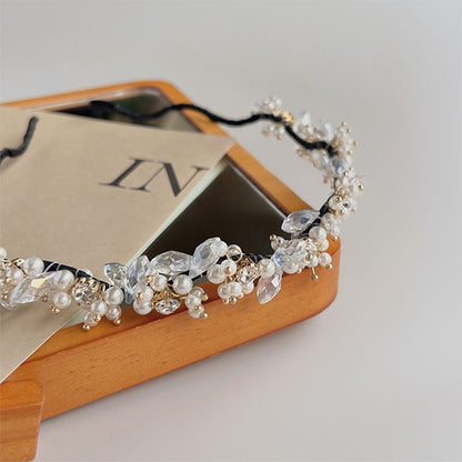 Crystal Pearl Headband Faux
