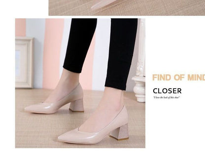 Pointy-Toe Chunky-Heel Pumps