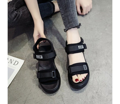 Heel Sandals Wedge Adhesive Strap Platform