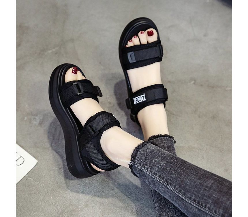 Heel Sandals Wedge Adhesive Strap Platform