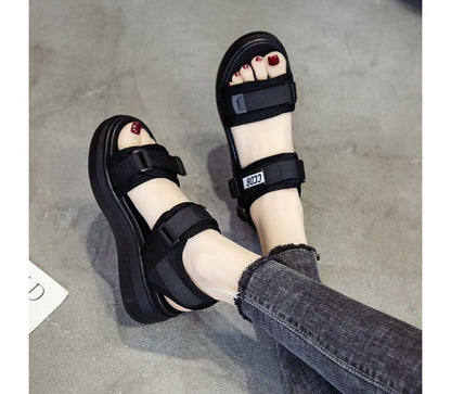 Heel Sandals Wedge Adhesive Strap Platform