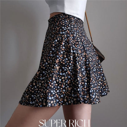 Skirt Mini Floral Print A-Line