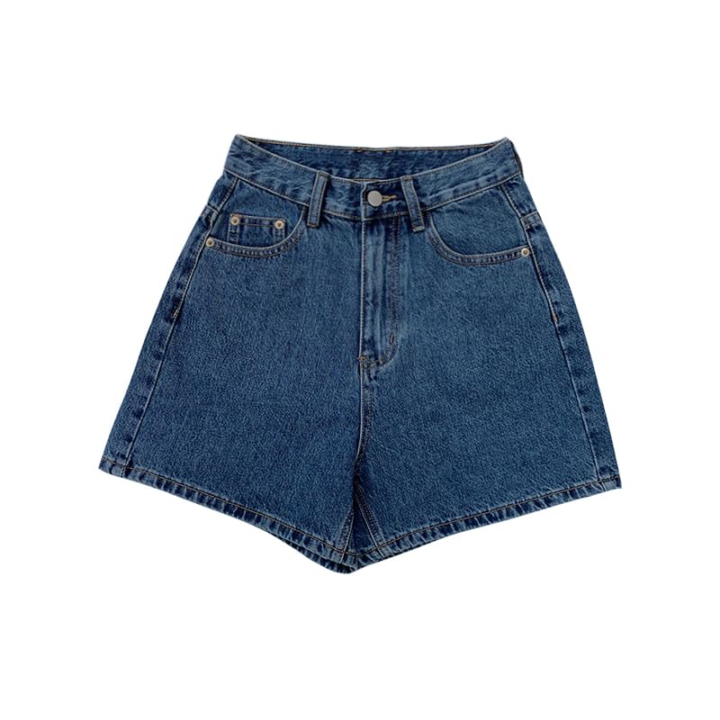 Wide Leg Denim Shorts